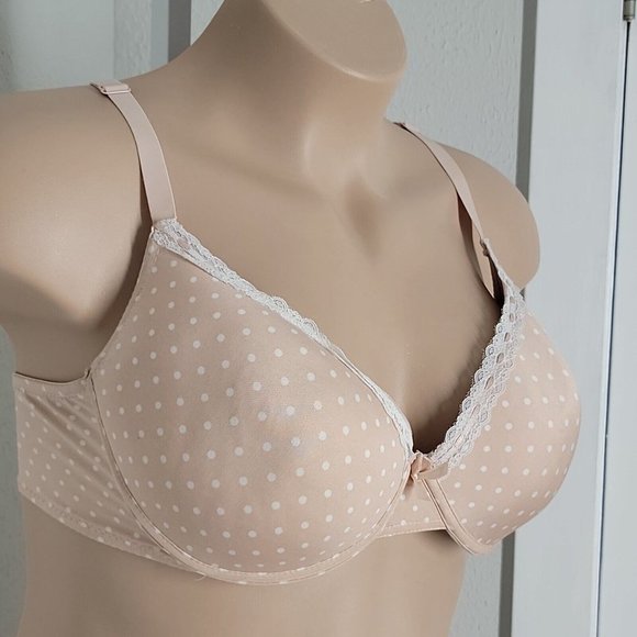 38DD Love Affair Underwired Bra ~ Beige ~ Polka Dot ~ Adjustable Straps - Picture 2 of 5